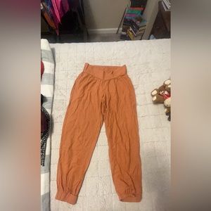 Cross waist orange canvas pants